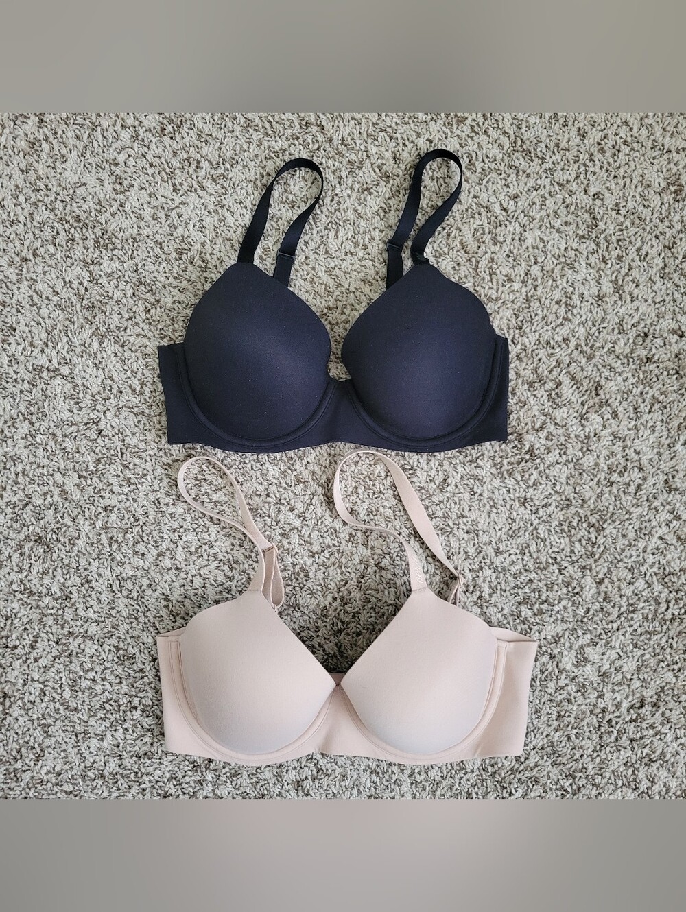 Aerie Smoothez Bra Full Coverage Lightly Lined Underwire Black Nude Beige 32D
